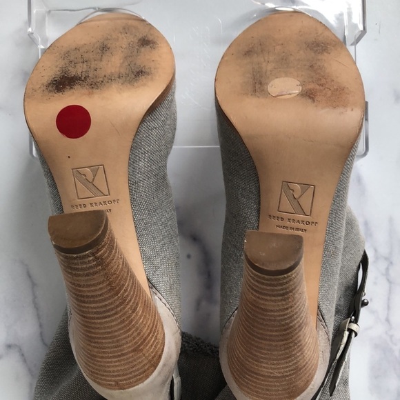 Reed Krakoff Made in Italy Gray Linen Long Boots Size 40 (US Size 9) - Picture 13 of 16